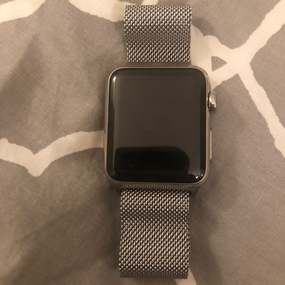 Apple Watch Series 1 with silver band